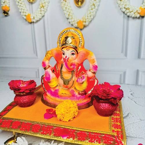Colored Ganesha Idol - 6 inch