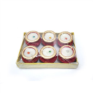 Shagun Small Matki with Candle 6pc
