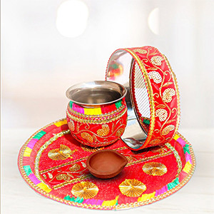 Karva Chauth Colourful Thali