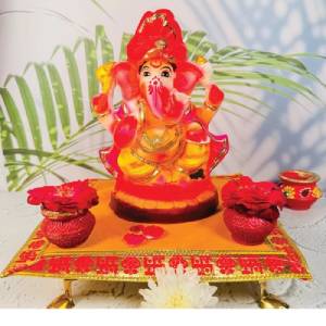 Colored Ganesha Idol -8 inch