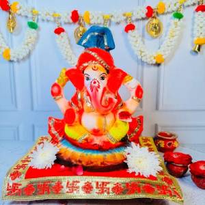 Colored Ganesha Idol -10 inch