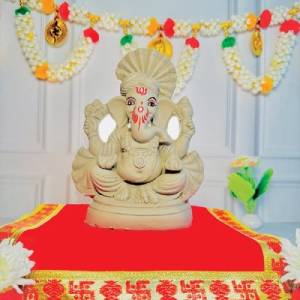Plain Ganesha Idol -8 inch
